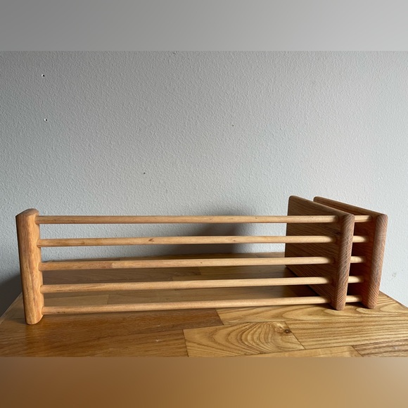 Vintage Wooden Sliding Book Rack - Picture 6 of 6